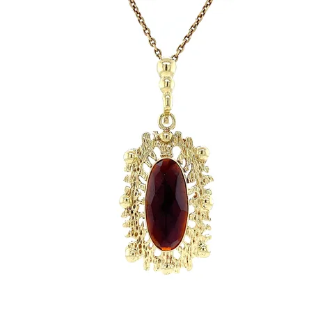 Vintage 14K Gold Pendant with Garnet
