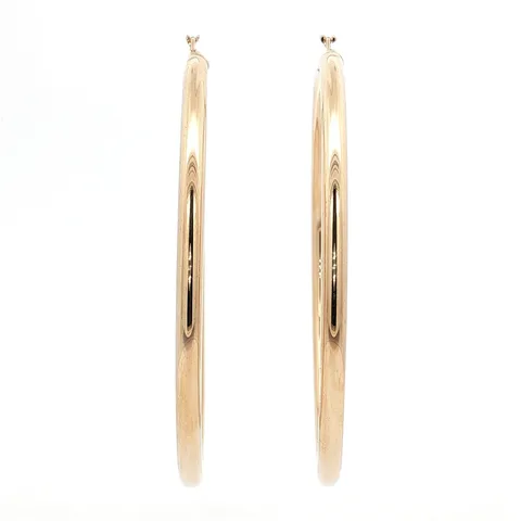 Vintage Smooth 9K Gold Hoop Earrings