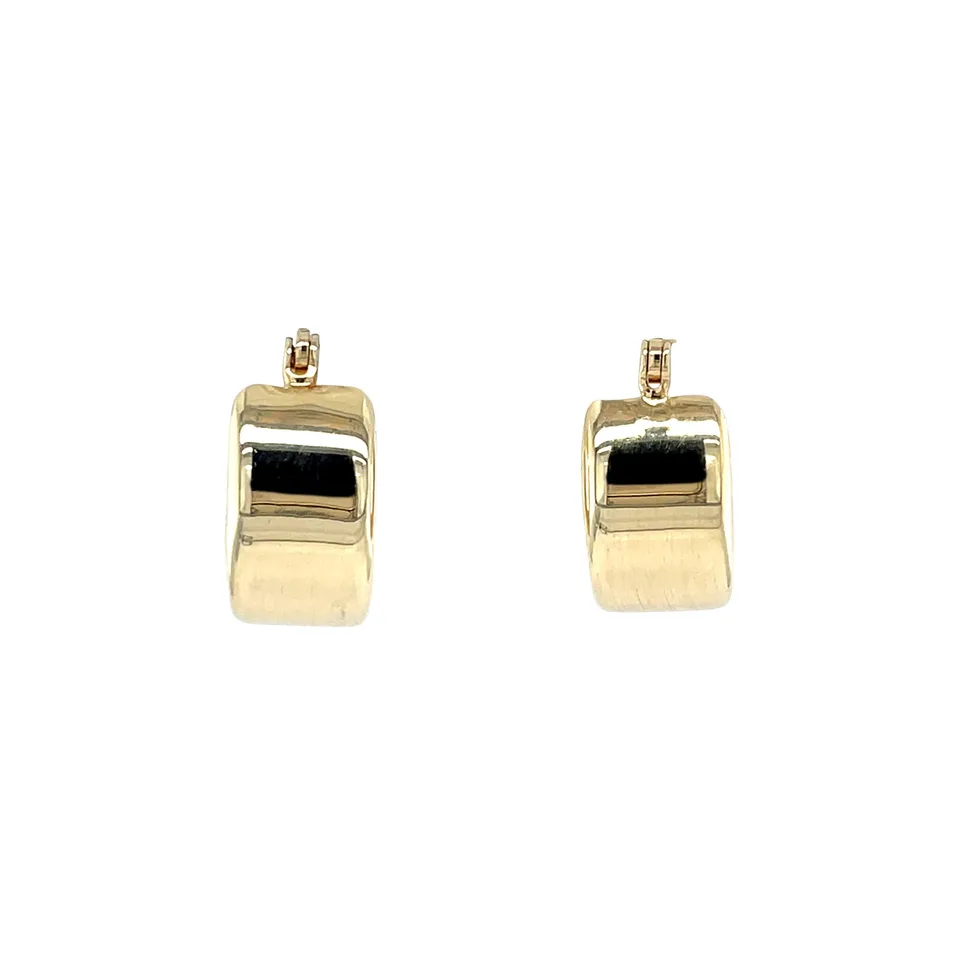 Vintage 14K Gold Smooth Hoop Earrings