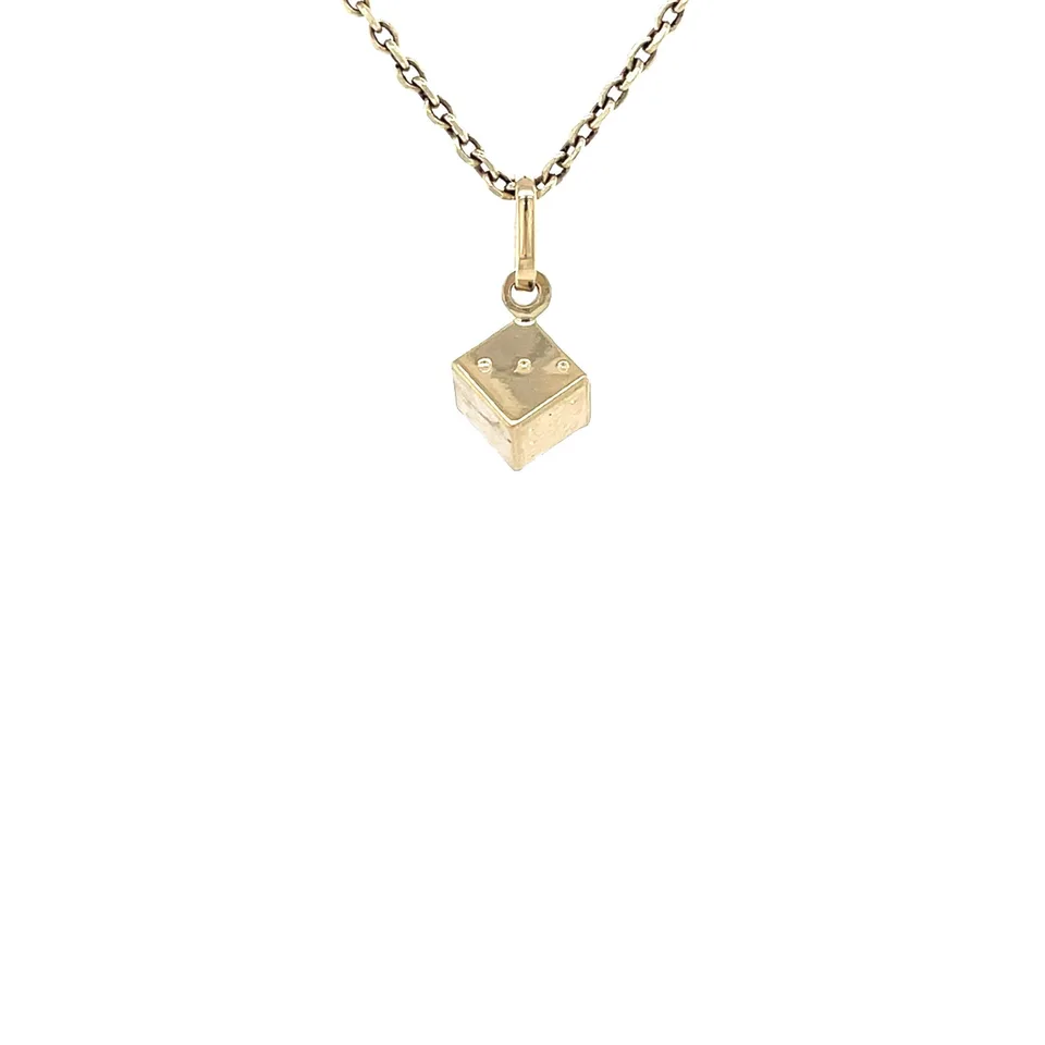 Vintage 14K Gold Dobbelsteen Pendant