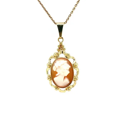 Vintage 14K Gold Pendant with Cameo