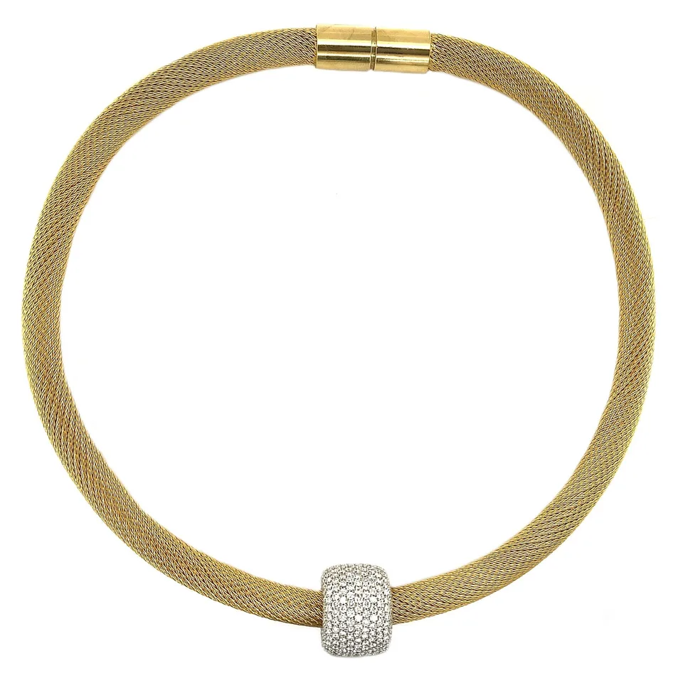 Vintage 18K Gold Choker Bonebakker Diamonds Pendant