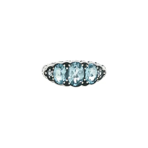 Vintage Sterling Silver Ring with Blue Topaz