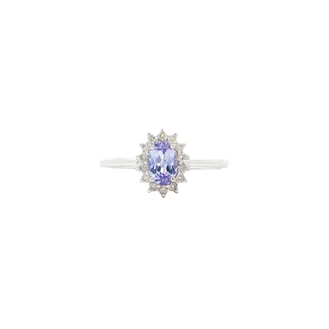 Vintage 9K Gold Ring with Tanzanite and Diamond