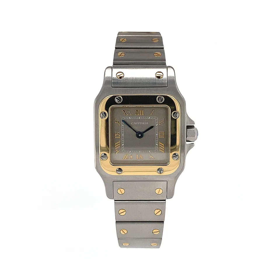 Vintage Cartier Santos Galbée 18K Gold Watch and Steel