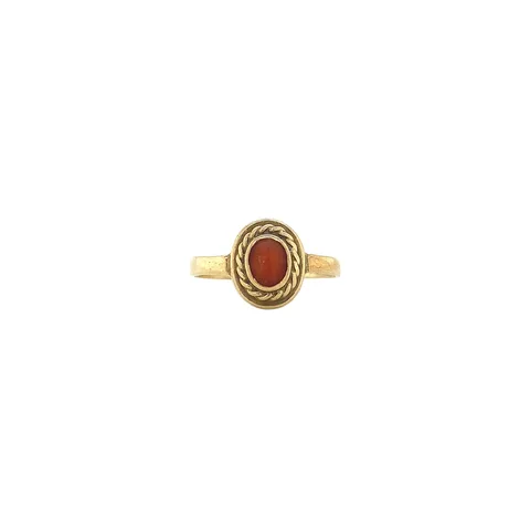Vintage 14K Gold Ring with Red Coral