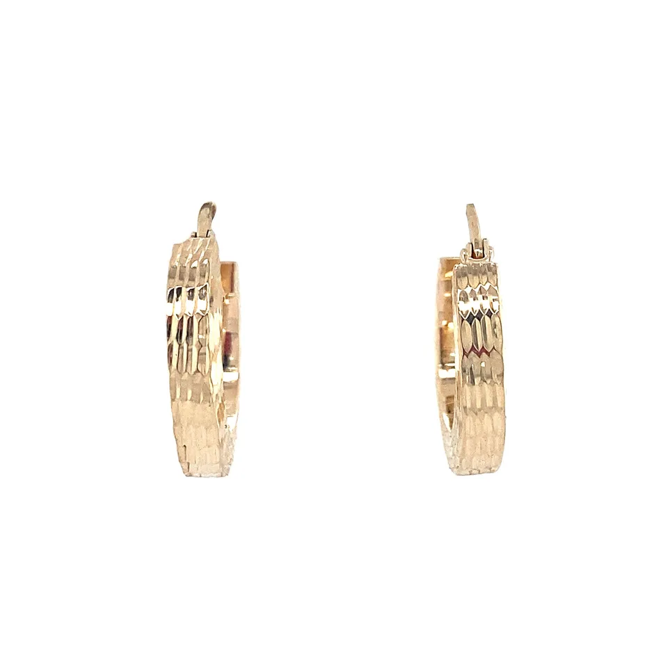 Vintage 14K Gold Hoop Earrings Fancy
