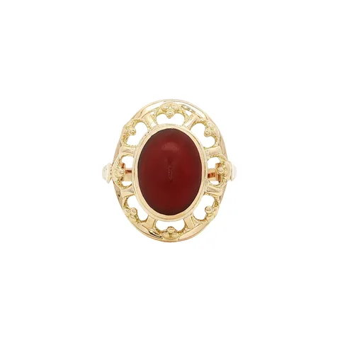 Vintage 14K Gold Ring with Carnelian