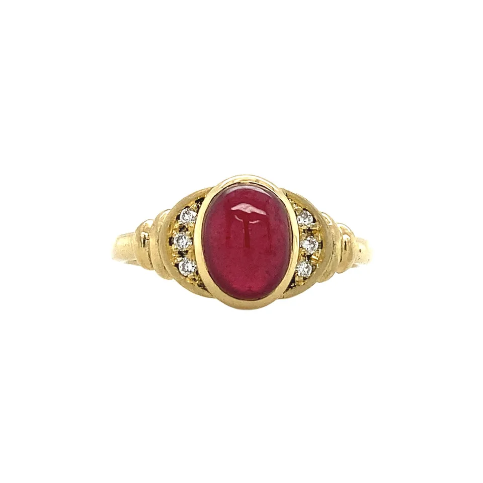 Vintage Jane 14K Gold Ring, Ruby Ruby