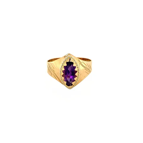 Vintage 14K Rose Gold Ring with Amethyst
