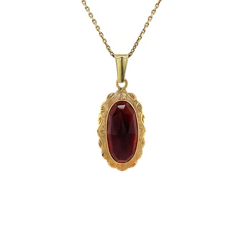 Vintage 14K Gold Pendant with Garnet