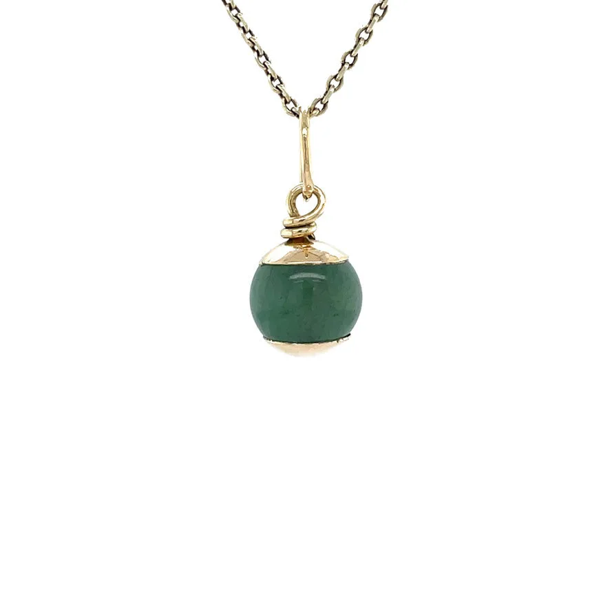 Vintage 14K Gold Pendant with Aventurine