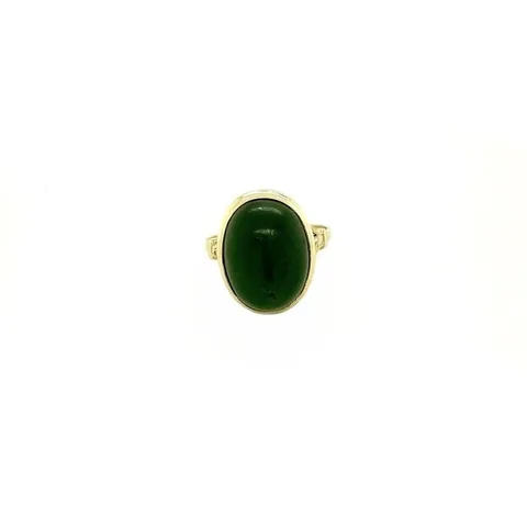 Vintage 14K Gold Ring with Nephrite