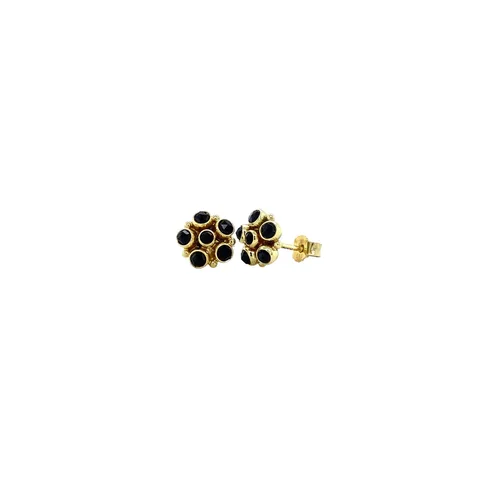Vintage 14K Gold Stud Earrings with Garnet