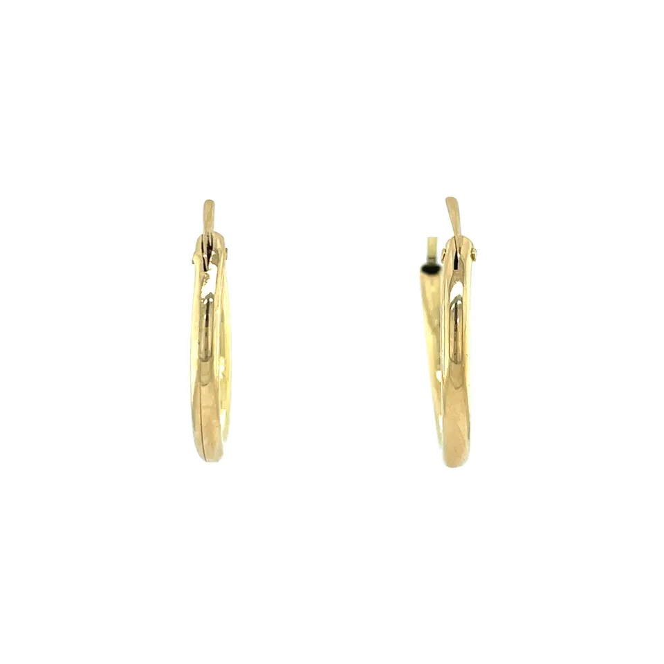 Vintage 18K Gold Smooth Hoop Earrings