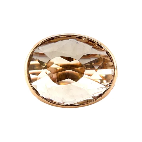 Vintage Pomellato Arabesque 18K Gold Ring with Smoky Quartz