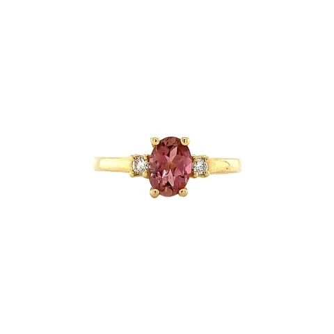 Vintage Grace 14K Gold Ring, Pink Sakura