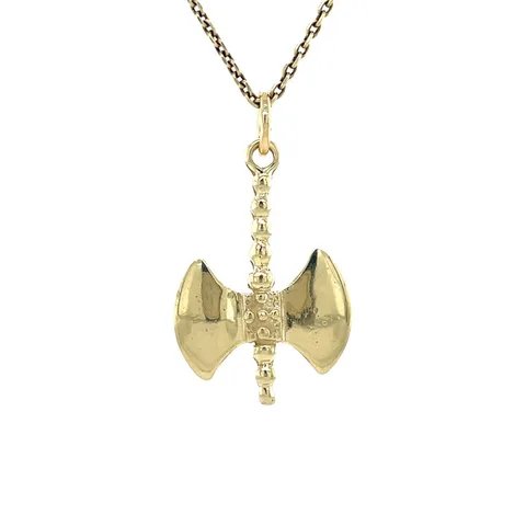 Vintage Labrys Axe 12K Gold Pendant