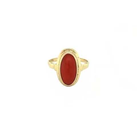 Vintage 14K Gold Ring with Red Coral