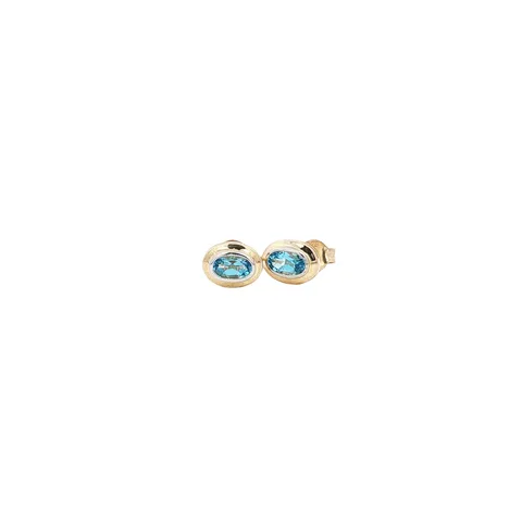 Vintage 9K Gold Earrings with Topaz