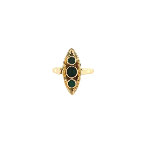 Vintage 14K Gold Ring with Malachite