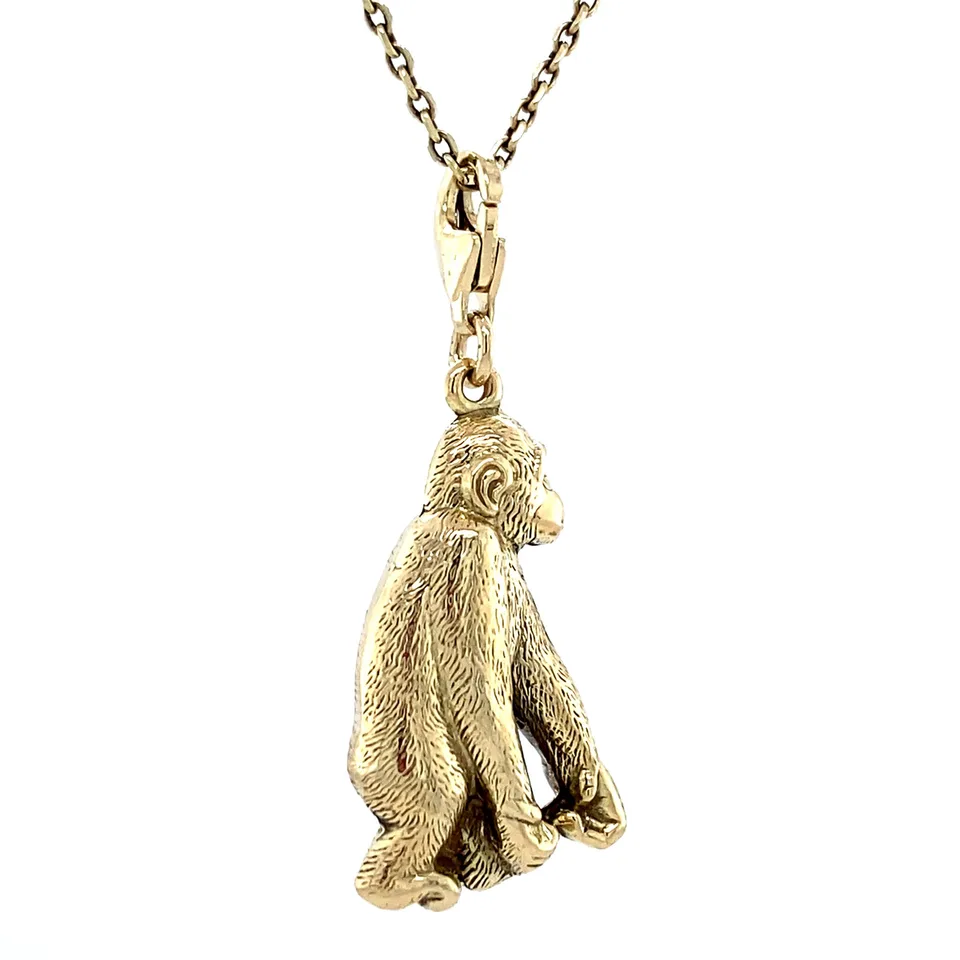 Vintage 14K Gold Aap Pendant