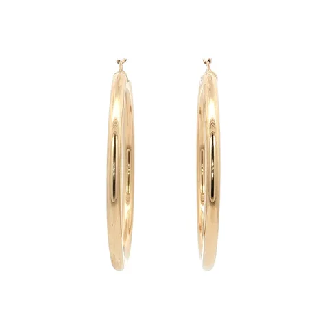 Vintage Smooth 9K Gold Hoop Earrings