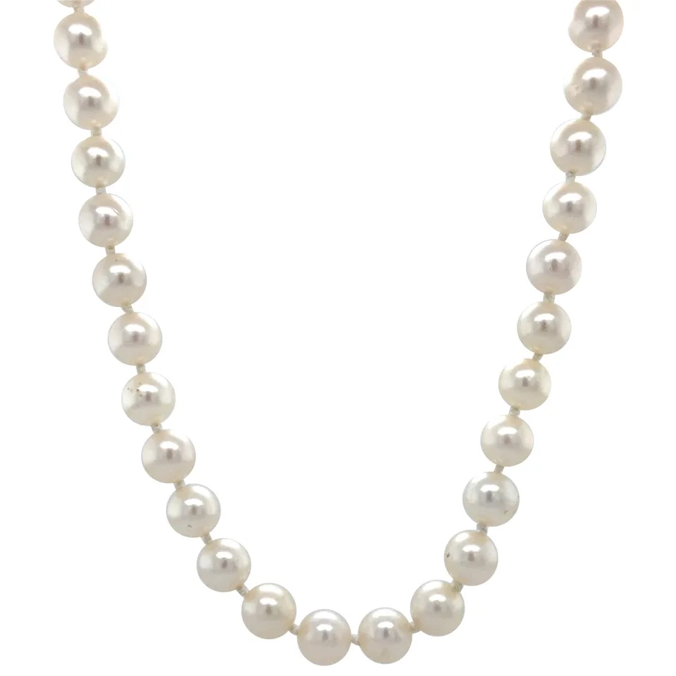 Vintage Pearl Necklace with 14K Gold Clasp