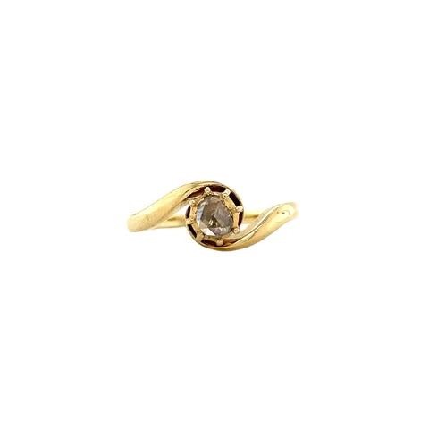 Vintage 14K Gold Ring with Rose Cut Diamond