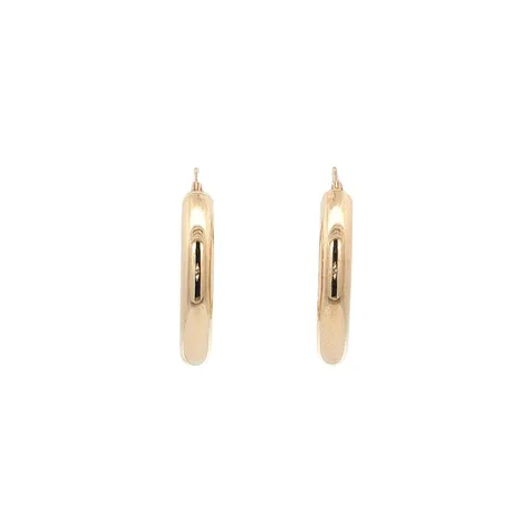 Vintage Smooth 9K Gold Hoop Earrings