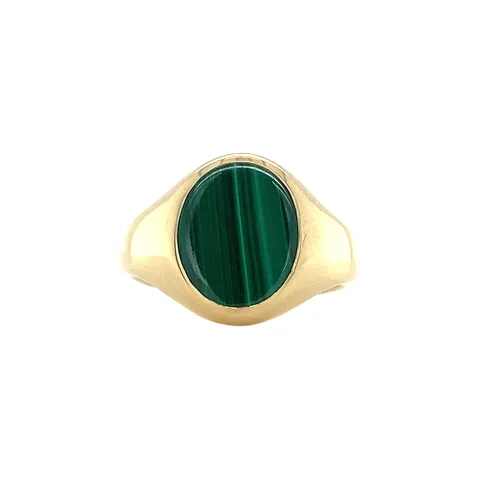 Vintage Twiggy 14K Gold Ring XS, Royal Green