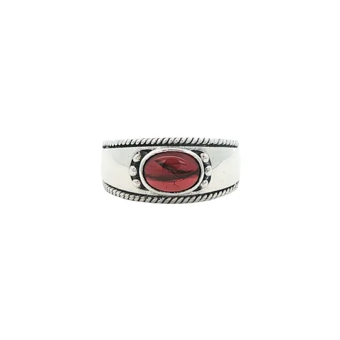 Vintage Sterling Silver Ring with Garnet