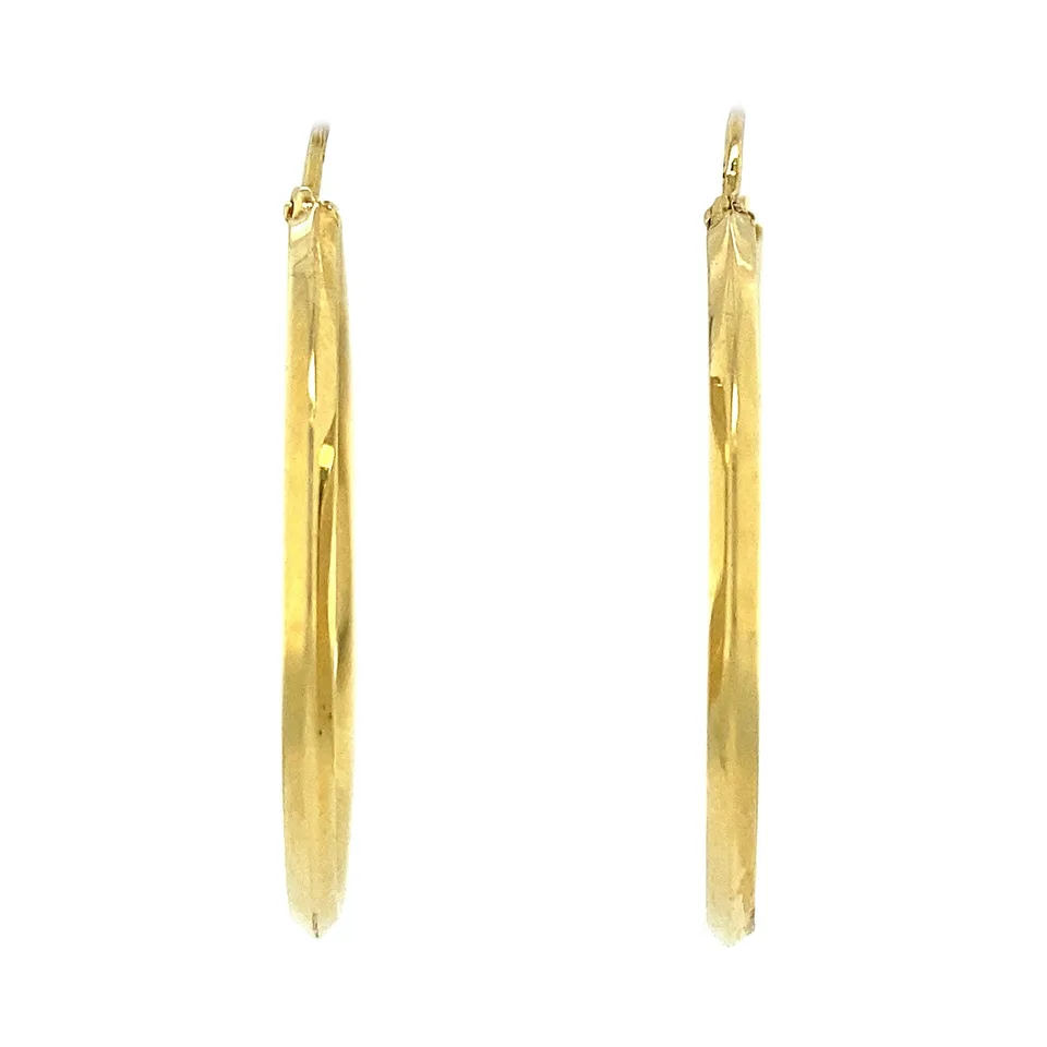 Vintage 14K Gold Smooth Hoop Earrings