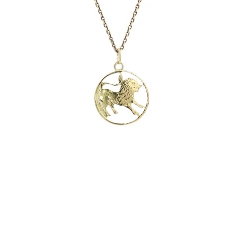 Vintage 14K Gold Zodiac Lion Pendant