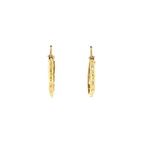 Vintage 14K Gold Fancy Hoop Earrings