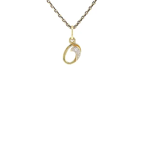 Vintage 14K Gold Letter 'O' Pendant with Diamond