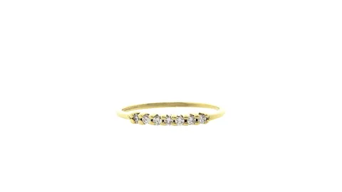 Vintage 14K Gold Half Eternity Ring with Diamond