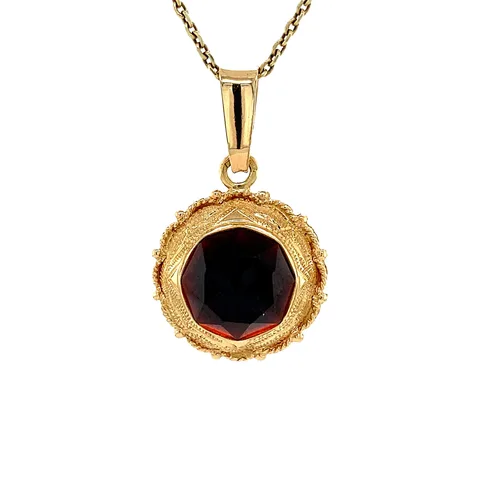 Vintage 14K Gold Pendant with Garnet