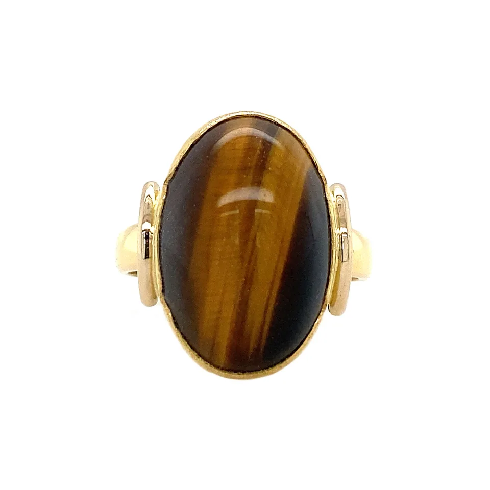 Vintage 14K Gold Ring with Tiger's Eye