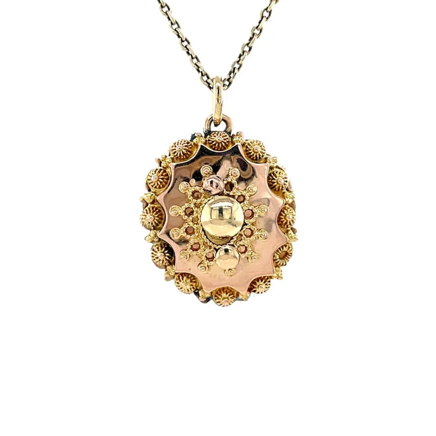 Vintage 14K Gold Filigree Pendant