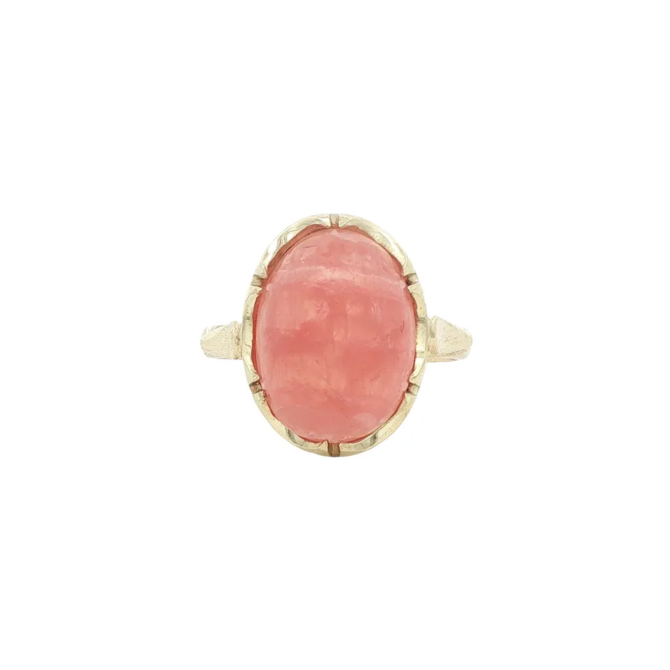 Vintage 14K Gold Ring with Rhodochrosite