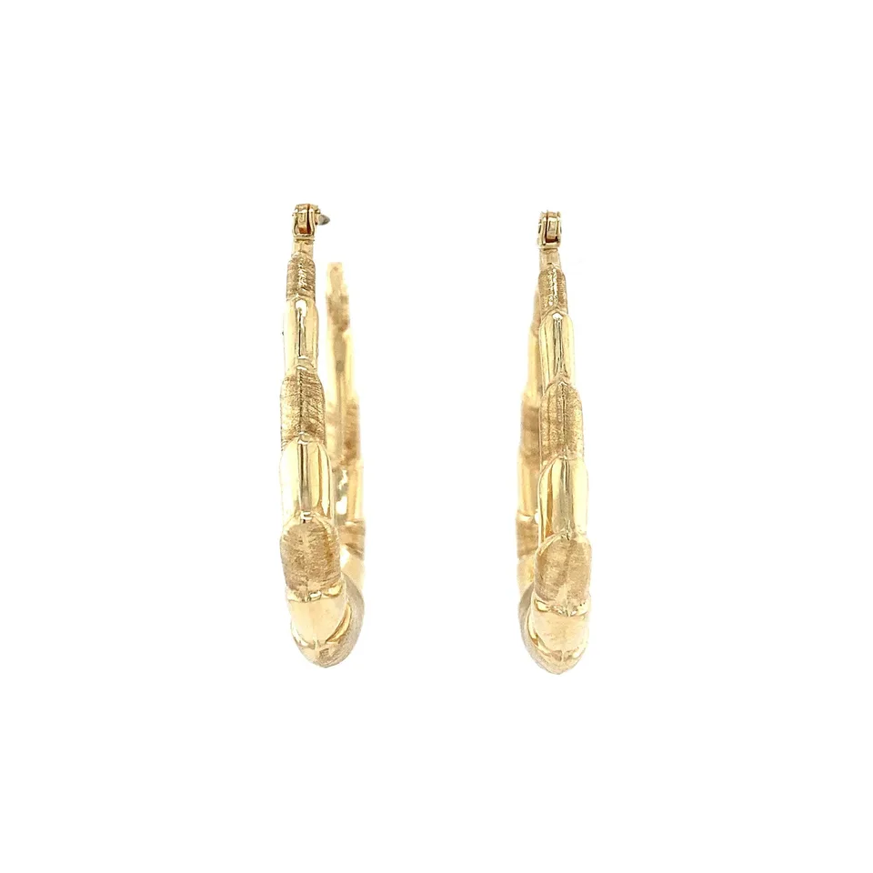 Vintage Fancy 12K Gold Hoop Earrings