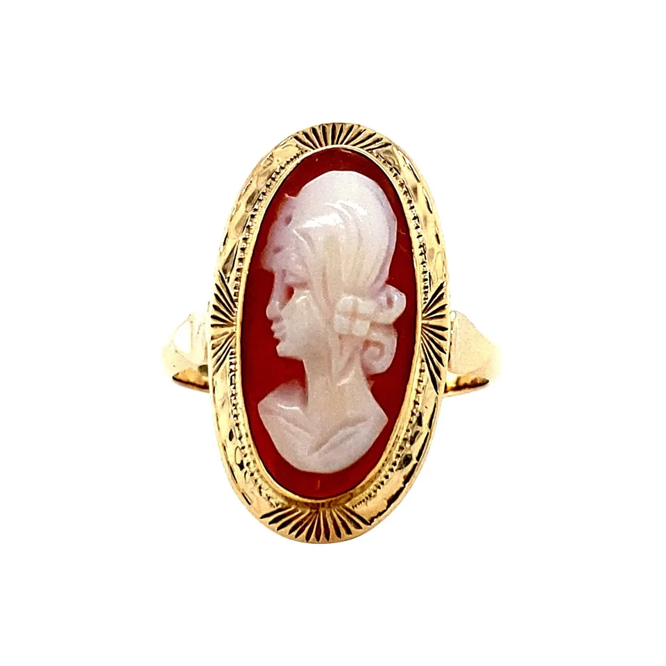 Vintage 14K Gold Ring with Cameo