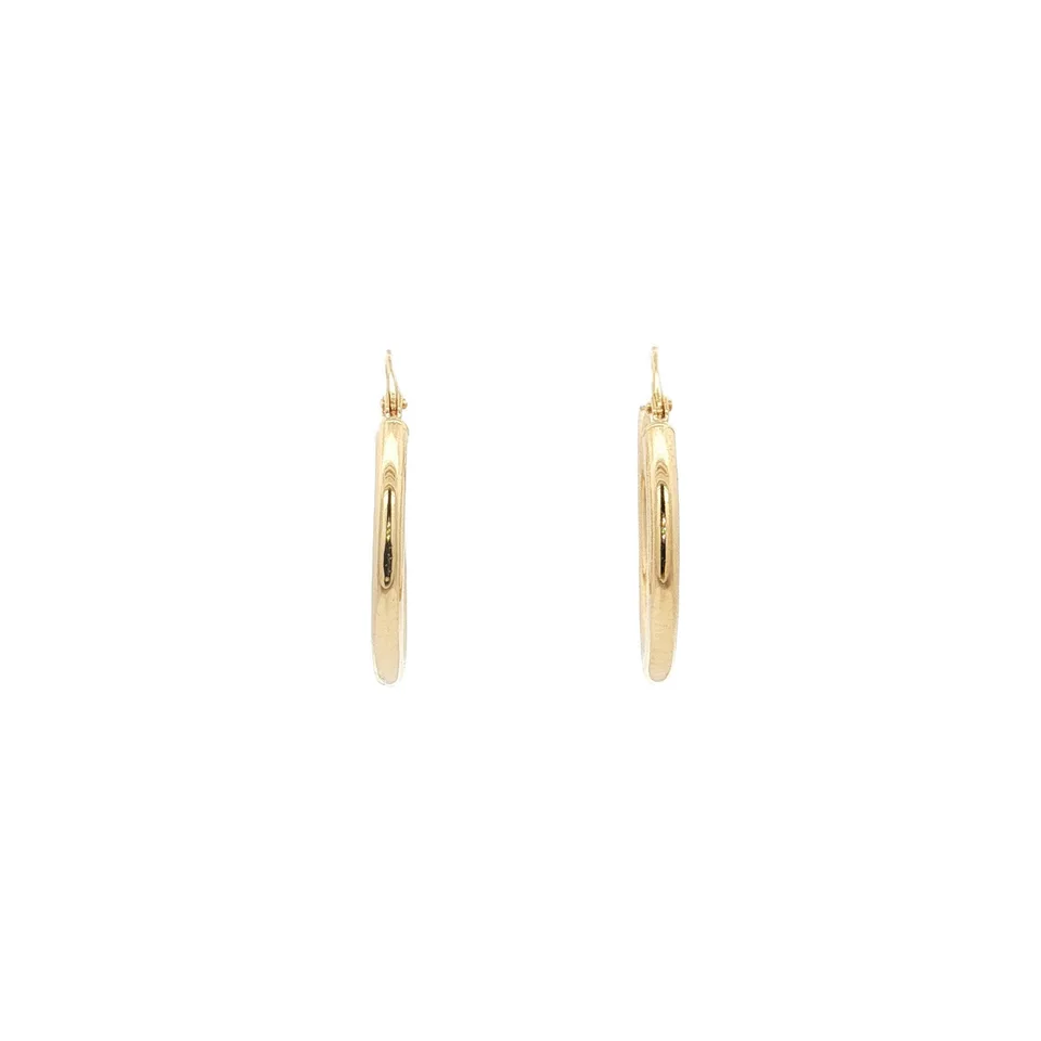 Vintage 18K Gold Smooth Hoop Earrings