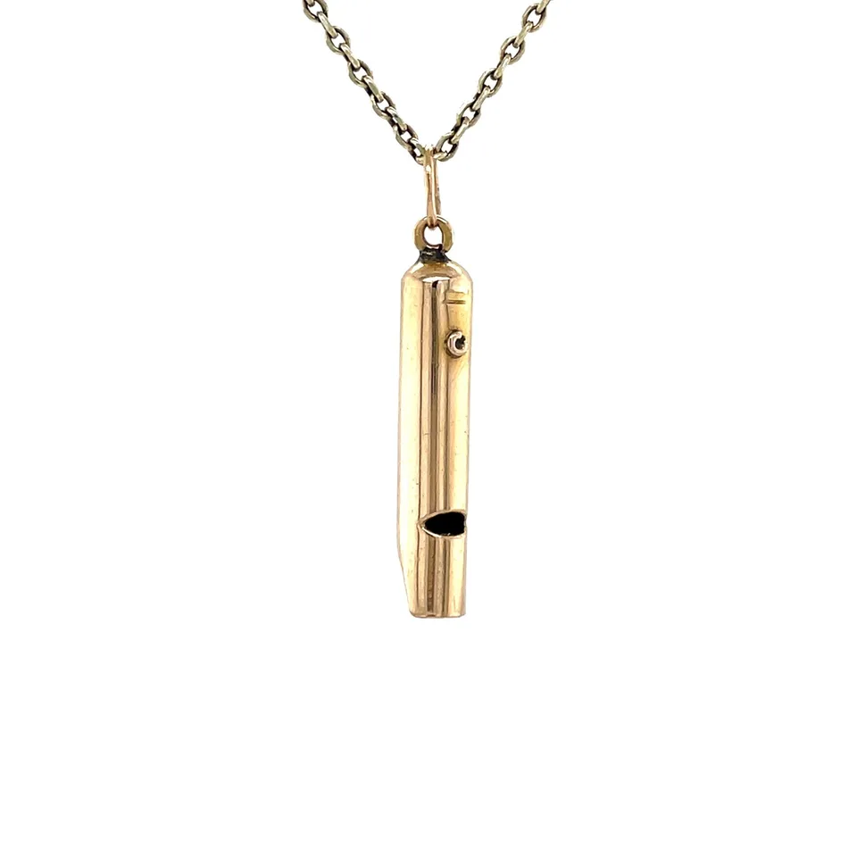 Vintage 14K Gold Blokfluit Pendant