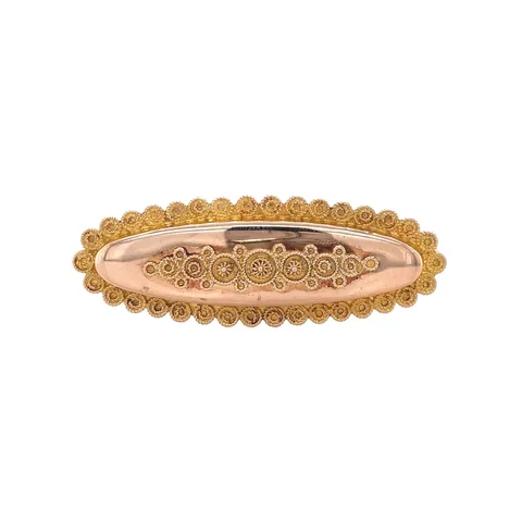 Vintage 14K Rose Gold Filigree Brooch