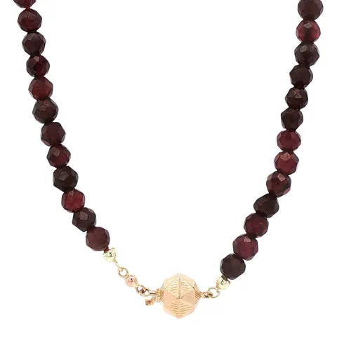 Vintage Garnet Necklace with 14K Gold Clasp