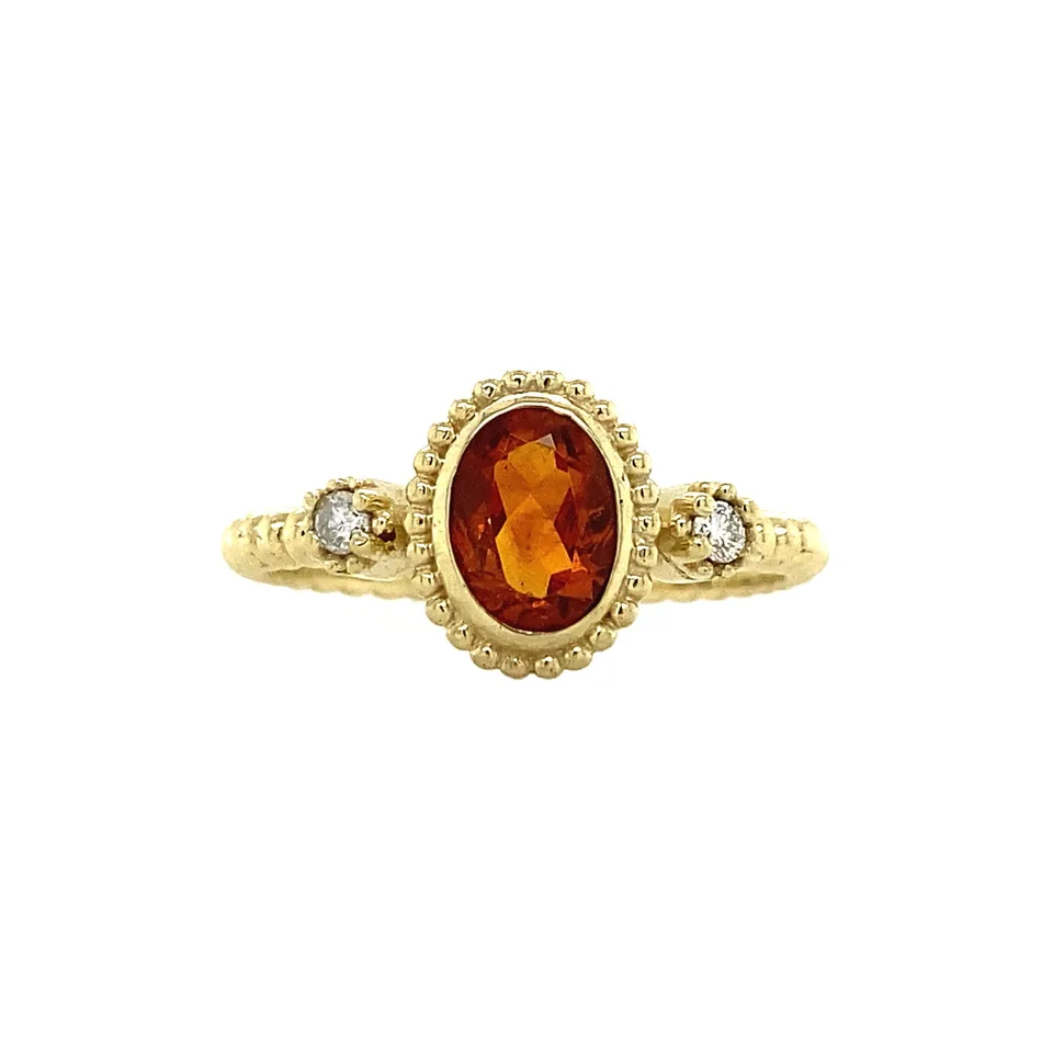 Vintage Pattie 14K Gold Ring, Madeira