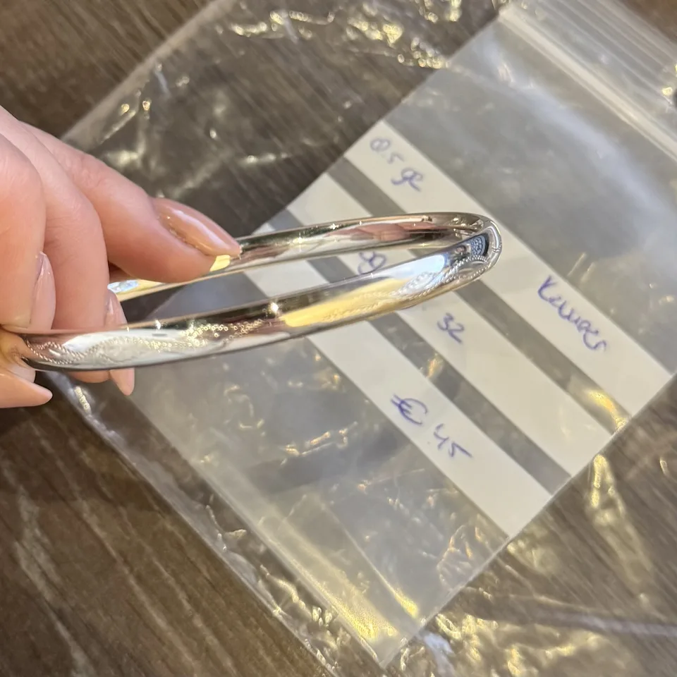 Vintage Silver Bangle with Engraving