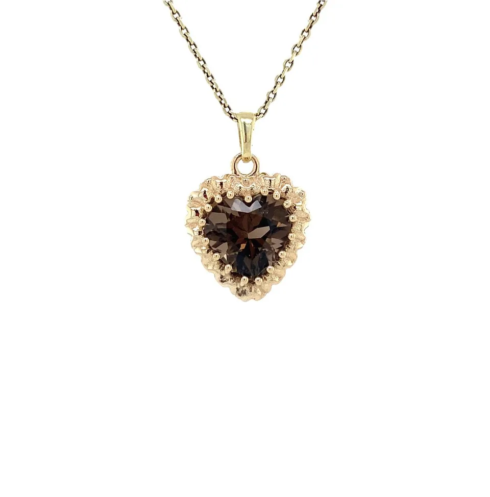 Vintage Sophia 14K Gold Pendant, Solid Rock